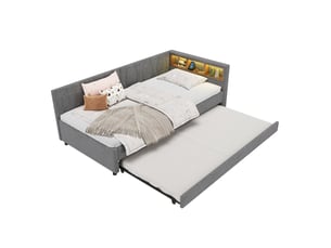 Lit simple 90x200 cm PHOEBE CAT   coloris gris