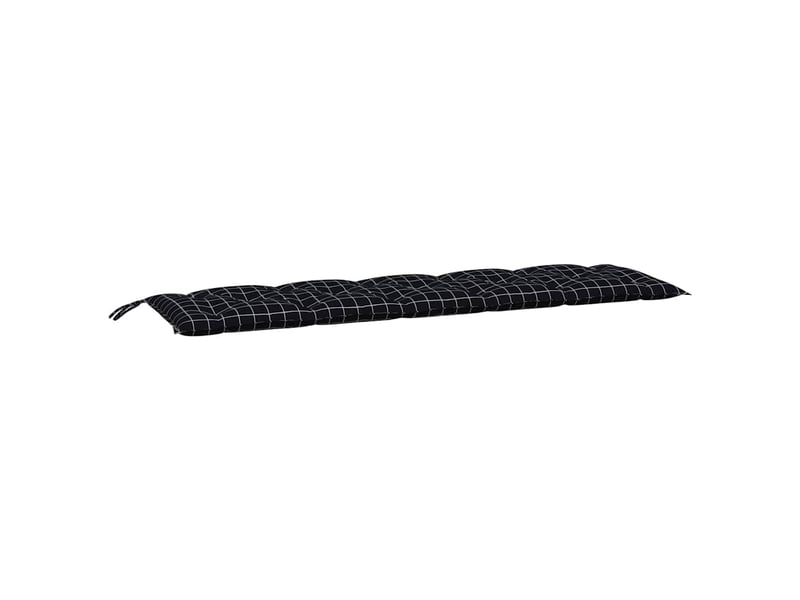  Lot de 2 coussins de banc de jardin, coussins d'assise motif à carreaux noir cf58664  - Conforama D