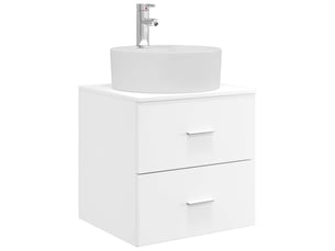 Vanité de lavabo mural, meuble de rangement blanc 49.5x44.5x65 cm shl7070