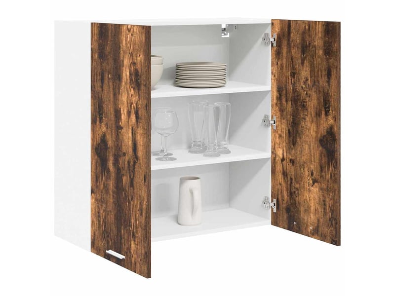  Meuble de rangement, armoire suspendue chêne fumé 80x31x80cm bois d'ingénierie shl2770  - Conforama C