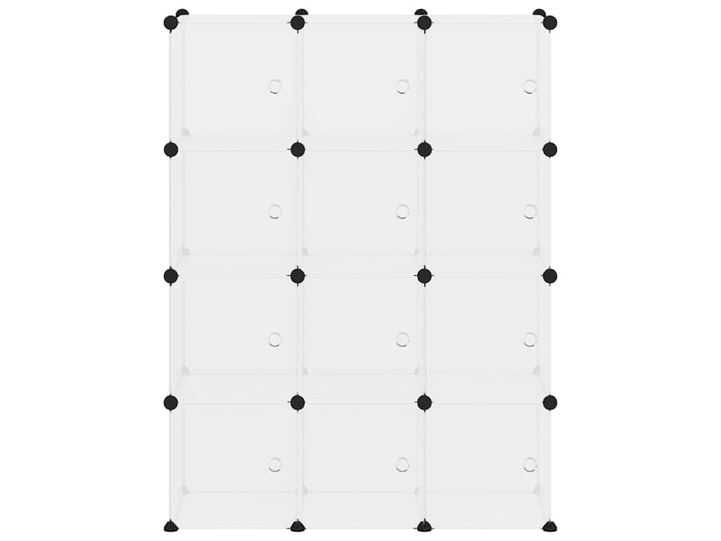  Organiseur de rangement en cube avec 12 cubes et portes en pp transparent  - Conforama E