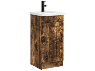 Meuble de salle de bain avec évier chêne fumé 42x40x84.5 cm shl9705