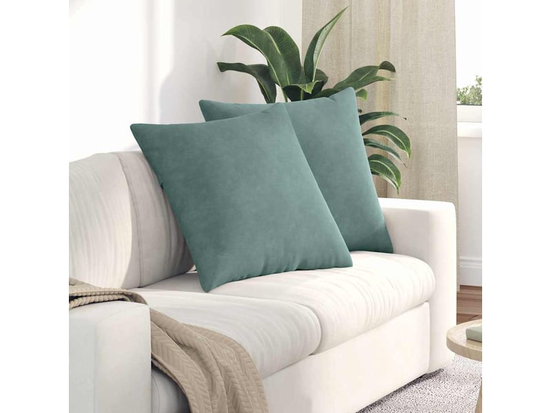 Lot de 2 coussins de canapé, coussins décoratifs vert mer 60 x 60 cm cf59216 - Conforama B