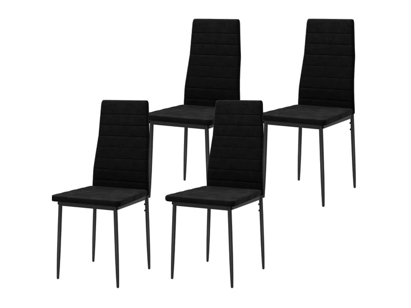  Lot de 4 chaises de salle à manger 41x50x97 cm sans accoudoirs, en métal noir  - Conforama A