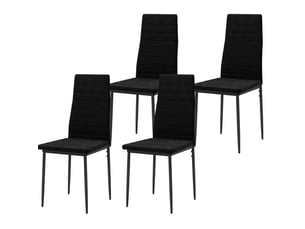 Lot de 4 chaises de salle à manger 41x50x97 cm sans accoudoirs, en métal noir