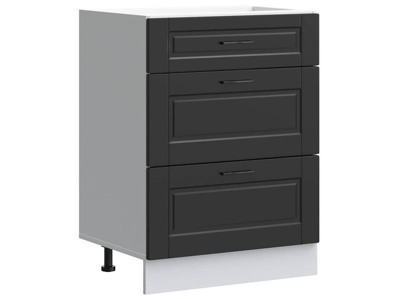  Meuble de rangement, meuble bas de cuisine en bois d'ingénierie noir shl6523  - Conforama A