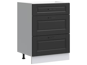 Meuble de rangement, meuble bas de cuisine en bois d'ingénierie noir shl6523