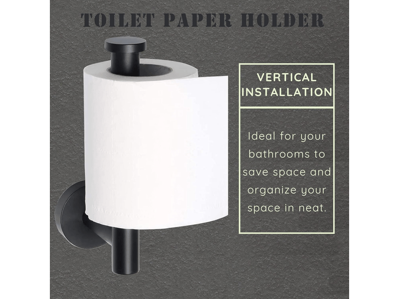  Porte-papier toilette-porte papier toilette mural porte papier toilette en acier inoxydable 304 finition polie, noir  - Conforama D