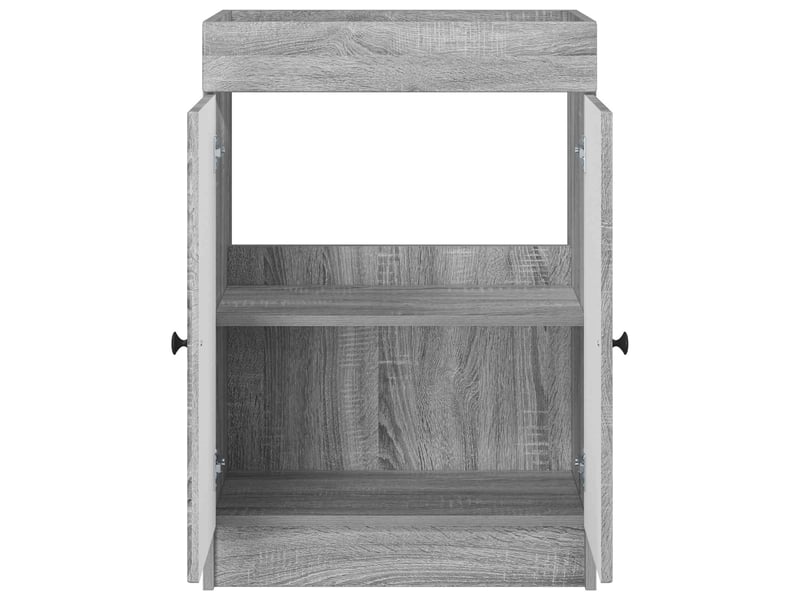  Armoire sous évier de salle de bain, meuble de rangement sonoma gris shl9691  - Conforama D