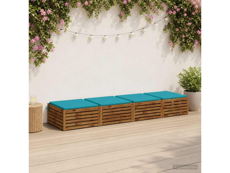 Lot de 4 coussins de siège, coussins d'assise soest 100 % polyester turquoise cf60597  - Conforama B