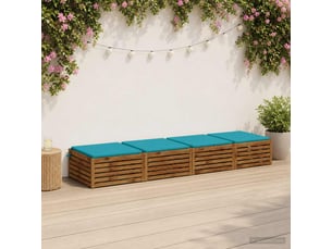 Lot de 4 coussins de siège, coussins d'assise soest 100 % polyester turquoise cf60597