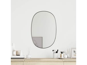Miroir  à fixer coloris noir <strong></strong>  <strong></strong> - 50 cm x 35 cm