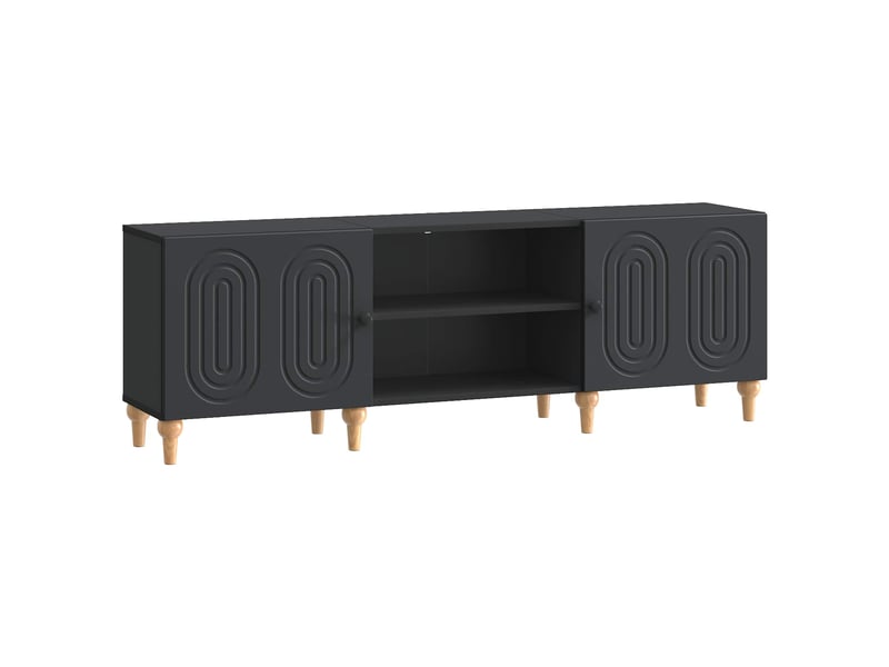  Meuble tv - banc tv - meuble de rangement 150 x 31 x 50 cm noir bois d'ingénierie  - Conforama A