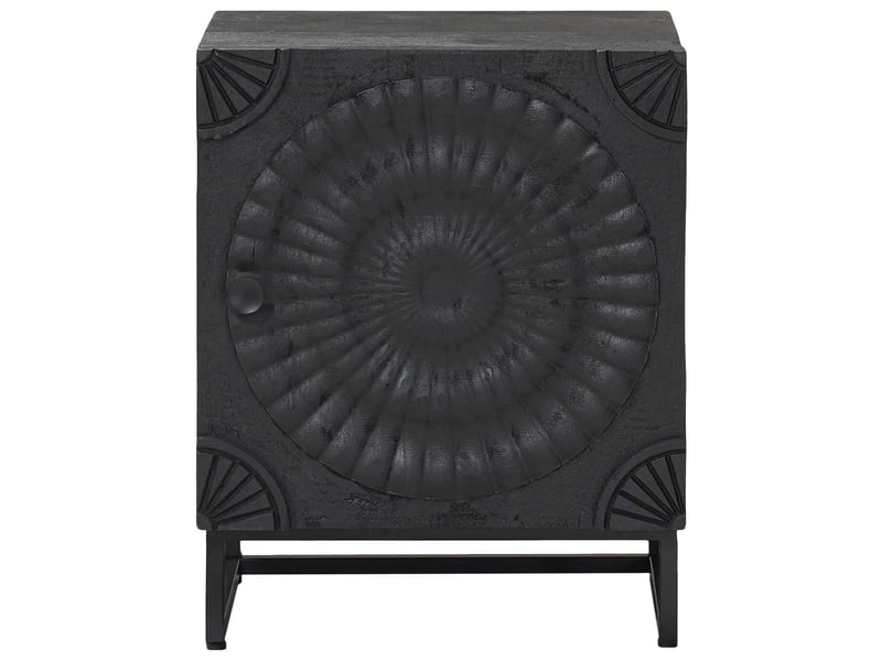  Table de chevet faite main noir 40 x 30 x 50 cm  - Conforama E