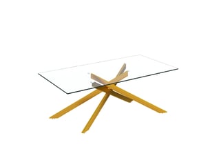 Table basse rectangulaire coloris doré OSUPNESSEE  - 60 cmx120 cm