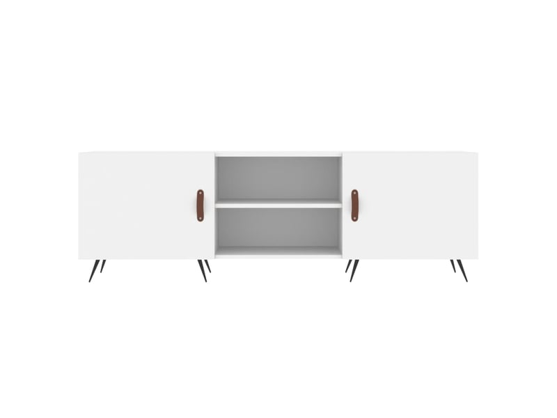  Meuble tv - banc tv - meuble de rangement blanc 150x30x50 cm bois d'ingénierie  - Conforama E