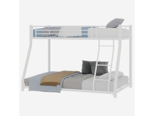 Lit superposé 90x190 cm WISHDOR   coloris blanc