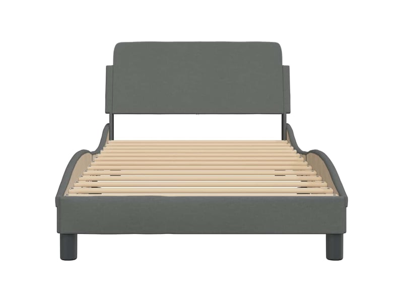  Lit simple- lit adulte -  cadre de lit dover gris foncé 100x200 cm tissu  - Conforama C