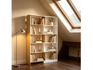 Bibliotheque coloris bicolore 5 étagère(s) <strong>WISHDOR</strong> <strong></strong> - 111.5 cm x 163.7 cm