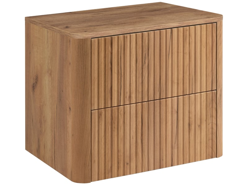  Meuble sous vasque suspendu linea 60 cm chêne craft d'or avec plan de travail  - Conforama A