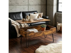 Table basse rectangulaire coloris bicolore MEUBLIV - 50 cmx95 cm