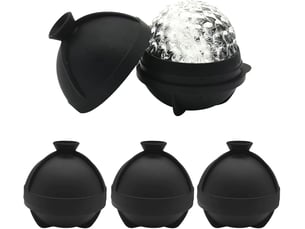 Lot de 4 moules à glaçons en silicone, bacs à glaçons avec couvercle entonnoir, grands moules à glaçons réutilisables pour whisky, cocktails, bière
