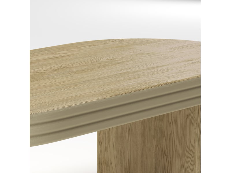  Table basse ovale en mdf avec plateau robuste, style moderne, pour salon et bureau, bois naturel, 120 × 60 × 41,5 cm  - Conforama E