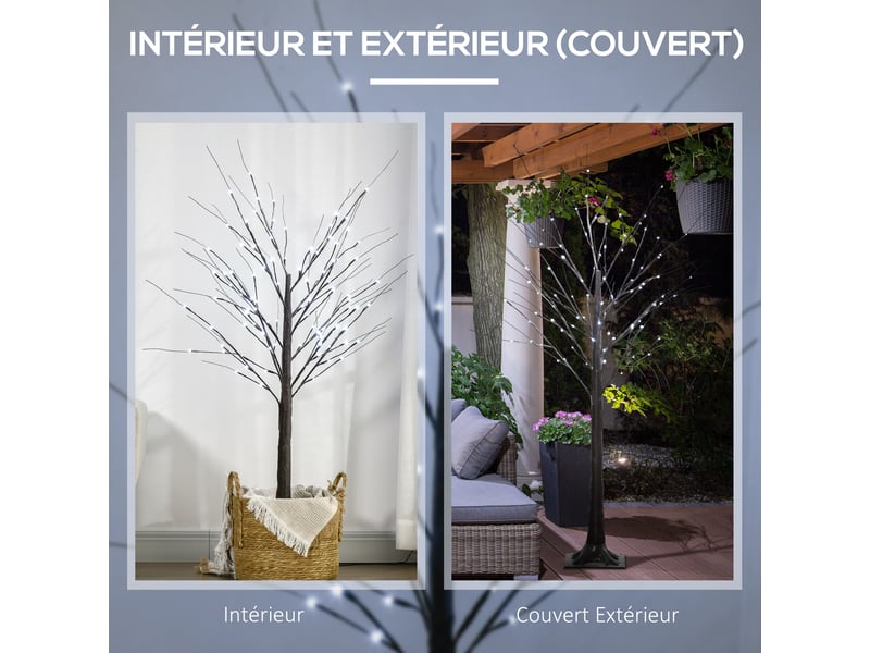  Arbre lumineux led - décoration lumineuse blanc froid - 96 leds - usage intérieur - 150 cm - décoration de noël chambre maison marron  - Conforama W