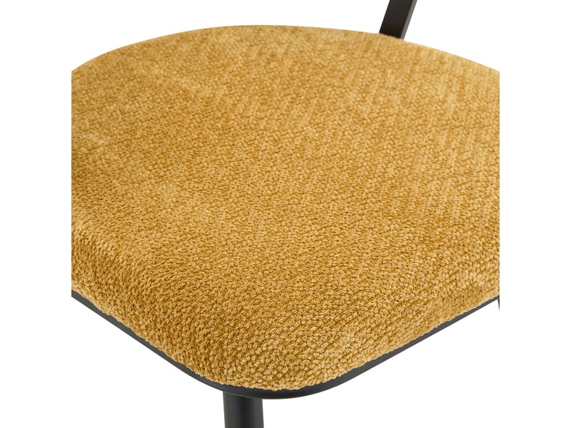  Lot de 2 chaises de salle à manger,velours et métal noir,jaune  - Conforama E