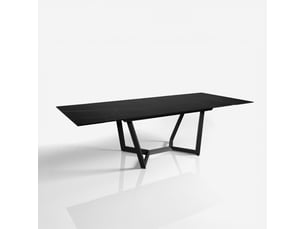Table extensible en céramique et acier 160200240 x 91 mohill evo - effet marbre noir