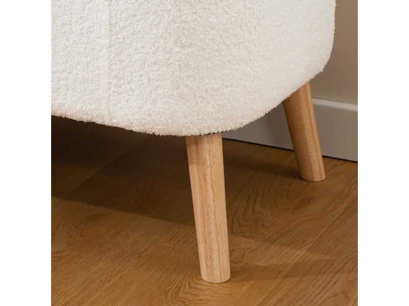  Banc de rangement tcqpz 120 x 42 x 45 cm 65 l tissu bouclette blanc crème  - Conforama D