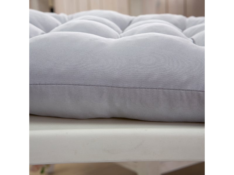  Lot de 4 coussins de chaise avec rubans – 40x40 cm, gris argenté  - Conforama E