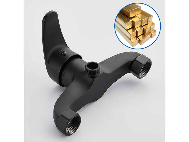  Mitigeur douche laiton noir - robinet baignoire 12 pour salle de bain, chromé, design élégant et moderne  - Conforama D