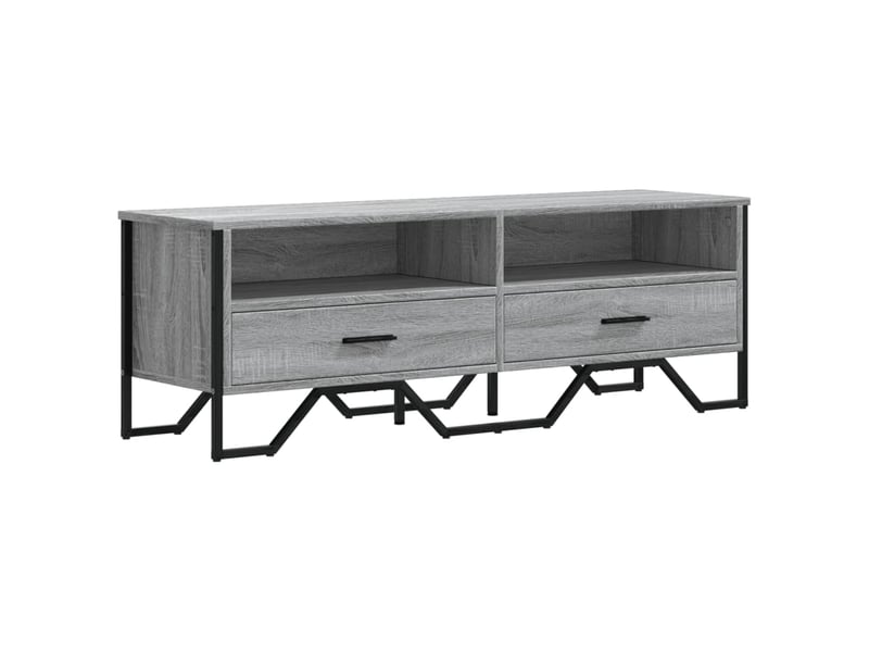  Meuble tv - banc tv - meuble de rangement sonoma gris 122x34x41 cm bois d'ingénierie  - Conforama A
