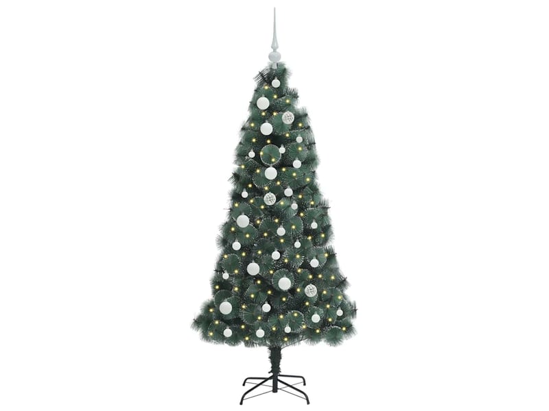  Sapin de noël, arbre de noël artificiel pré-éclairé avec ensemble de boules shl2633  - Conforama C