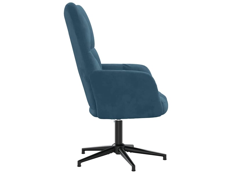  Fauteuil - chaise de relaxation bleu velours  - Conforama D