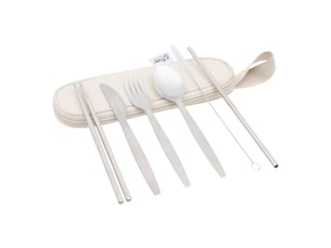 Couverts de voyage 5 pièces beige