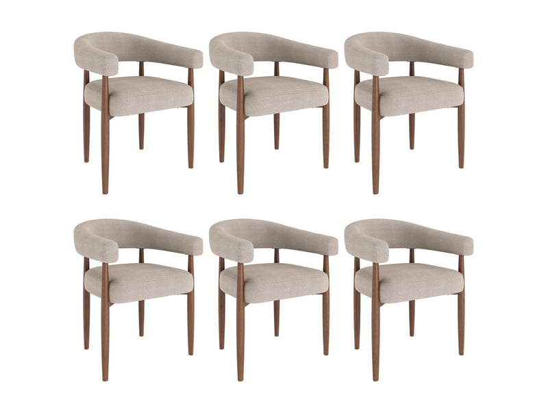  Chaise, coloris taupe, matière chenille, dimensions : 60 x 59 x 75 cm  - Conforama A