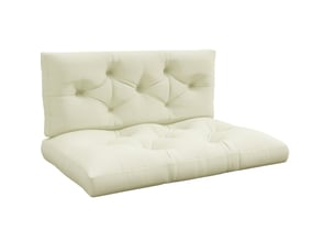 Coussins de palette 2 pièces 120x80 cm – crème – assise et dossier matelassés en polyester