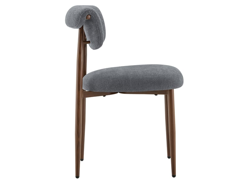 Lot de 4 chaises de salle à manger en tissu gris, sans accoudoirs, style moderne  - Conforama A