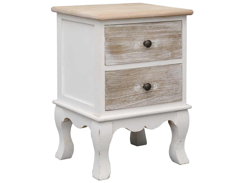  Lot de 2 tables de chevet - cabinet de chevet - table de nuit 35x30x50 cm bois de paulownia  - Conforama A