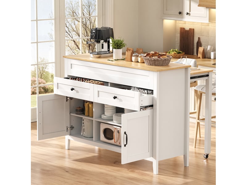 Îlot de cuisine avec table extensible et rangements evryae - Conforama B