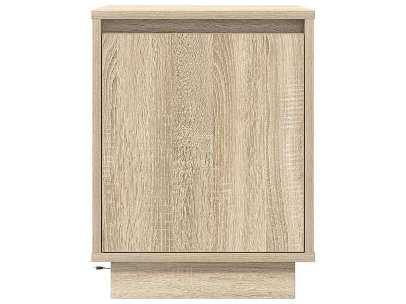  Table de chevet - cabinet de chevet - table de nuit avec lumières led chêne sonoma 38x34x50 cm  - Conforama E