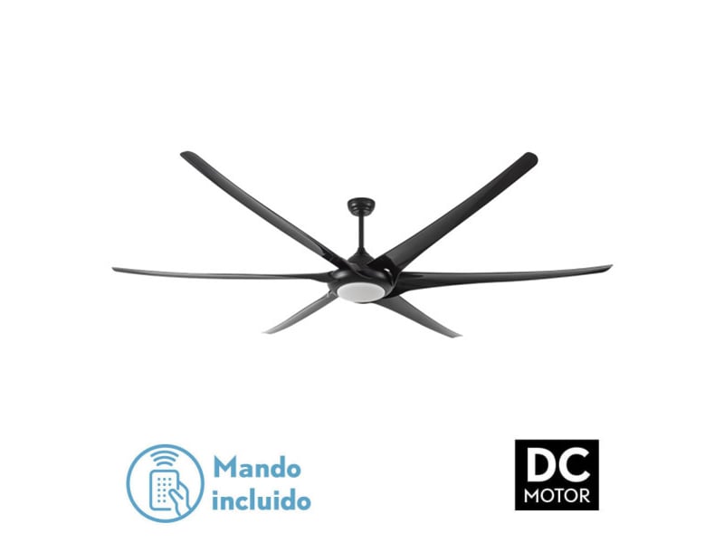  Ventilateur de plafond fabrilamp moncayo dc noir 6 pales 254 cm 6 vitesses led 24 w télécommande 181691609 - Conforama C