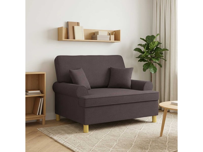 Vidaxl fauteuil xxl avec coussins marron foncé tissu - Conforama B