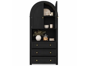 Armoire 2 porte(s) battante 3 tiroir(s) HAVRYA coloris noir largeur 35 cm