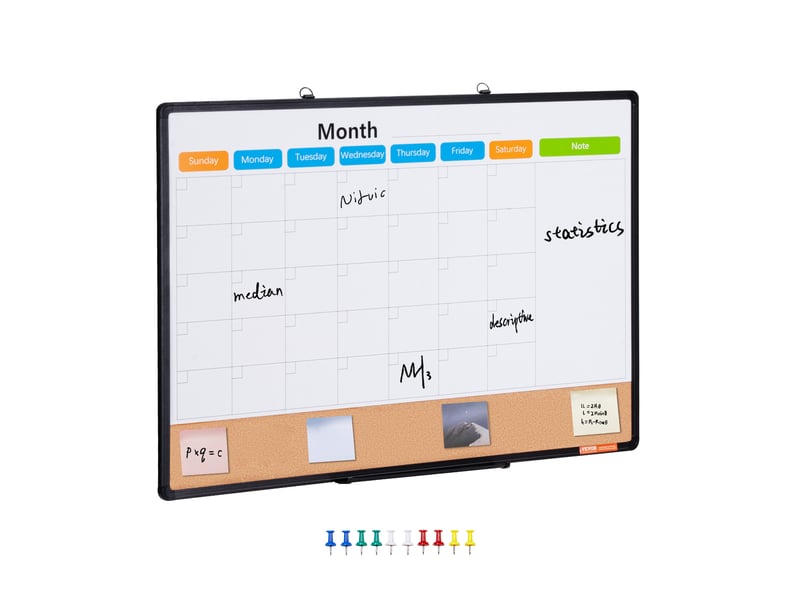  Vevor tableau blanc magnétique + liège 36x24, cadre alu, double face, mural.  - Conforama A
