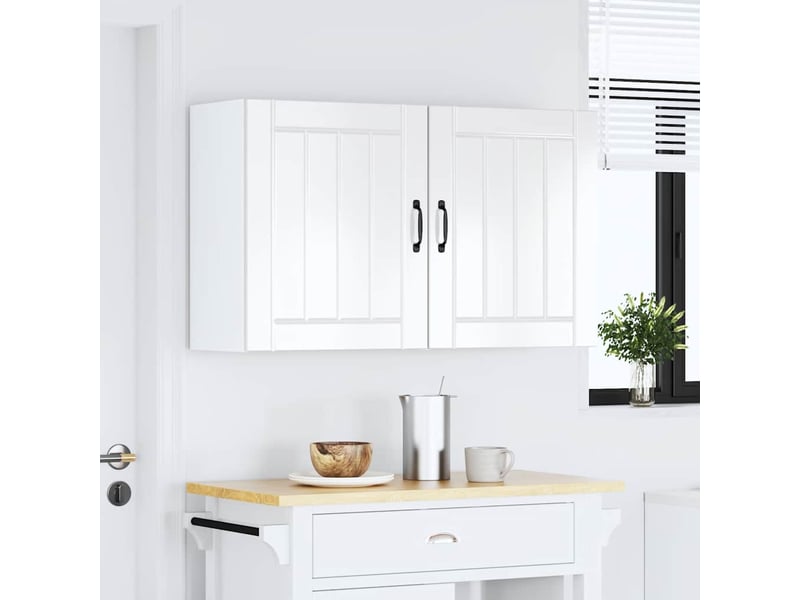 Meuble de rangement, armoires murales de cuisine lucca bois d'ingénierie blanc brillant - Conforama C