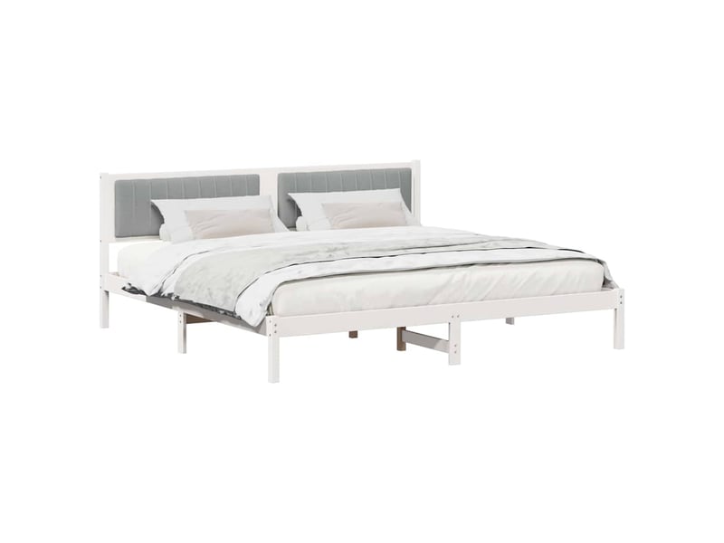  Lit double- lit adulte -  cadre de lit gris clair 200 x 200 cm pin massif  - Conforama B