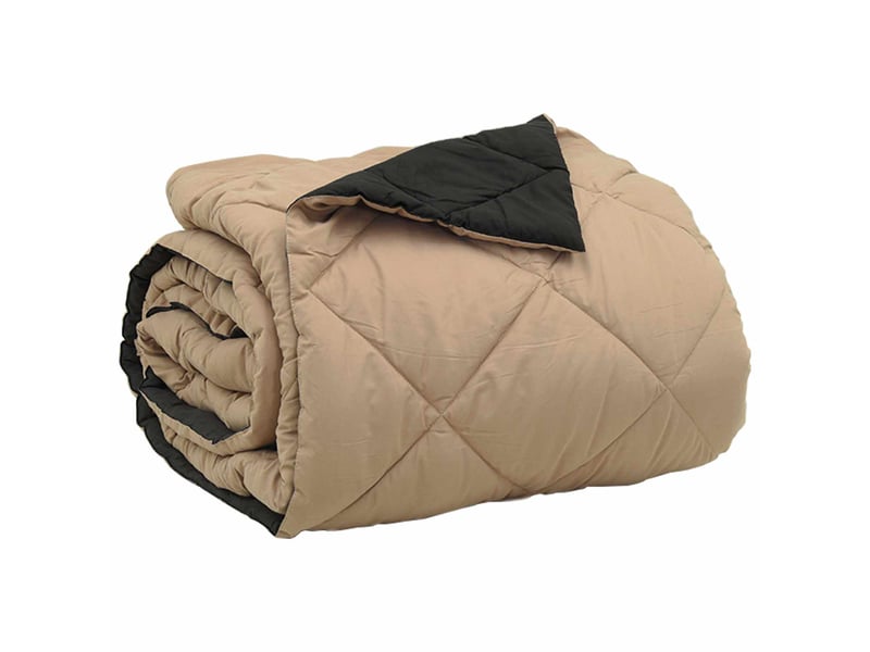 Duvet - couette d'été simple 200 x 200 cm été 200 gsm noir et taupe - Conforama E